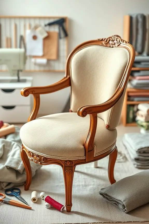 reupholster vintage chair creatively