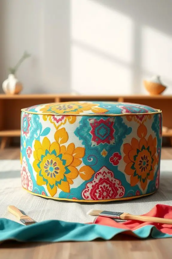 revamp ottoman with fabric
