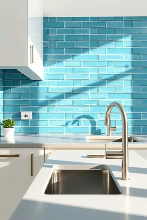 revitalizing aqua blue tiles