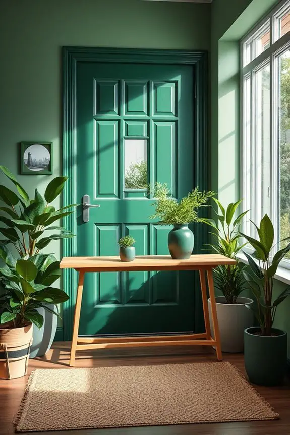 revitalizing green entryway decor