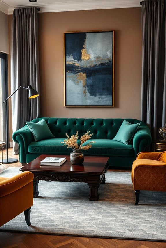 rich hued statement furniture