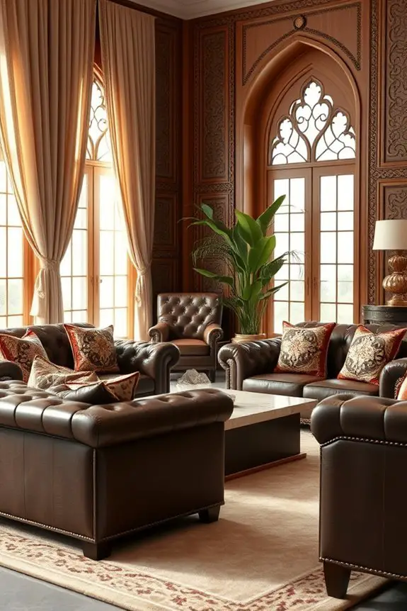 rich leather interior accents