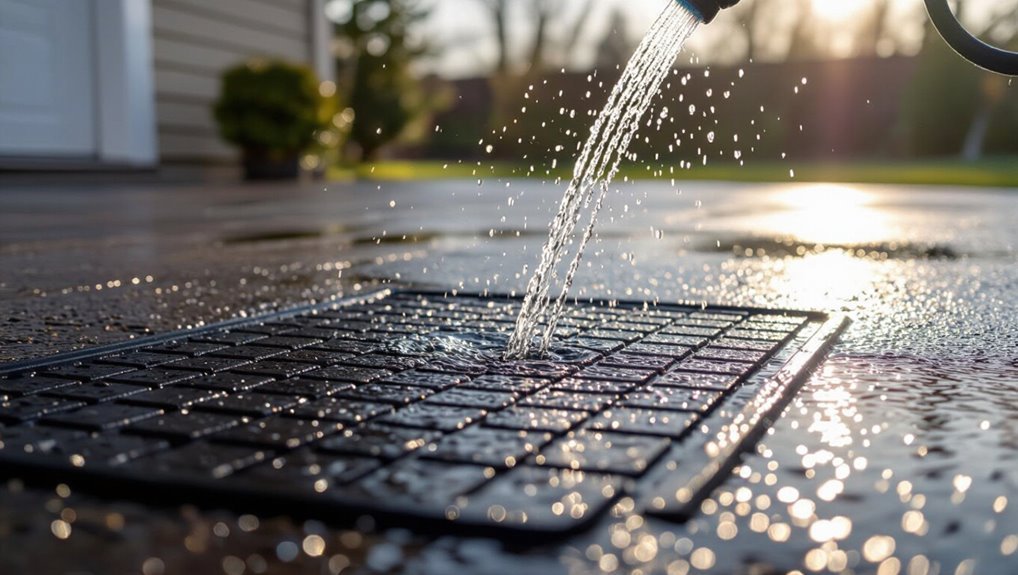 rinse mats to remove dirt