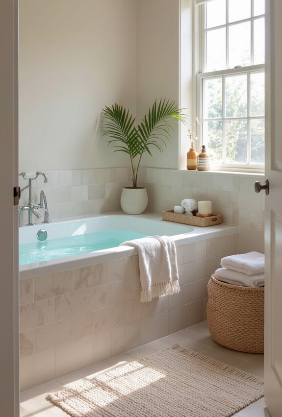 rolled towels teak trays