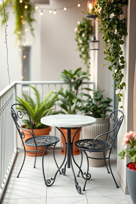 romantic balcony dining setup