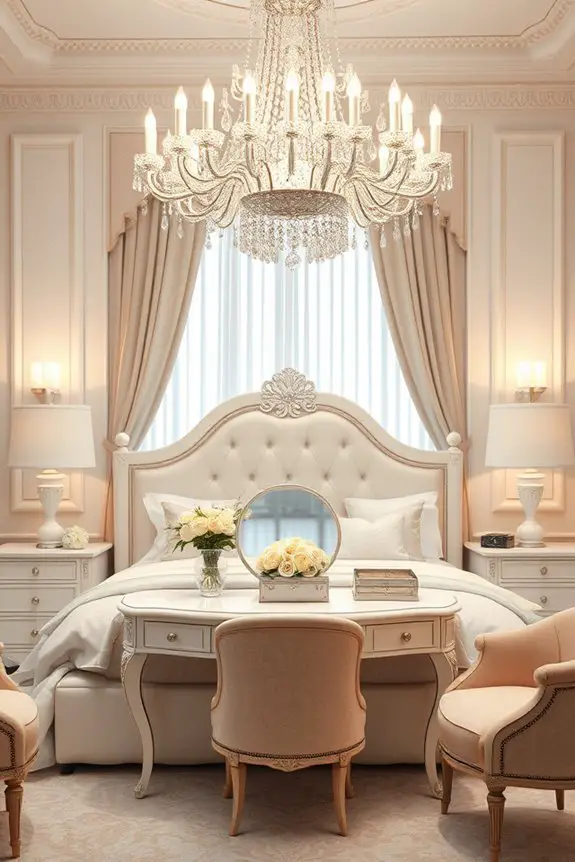 romantic chandelier bedroom lighting