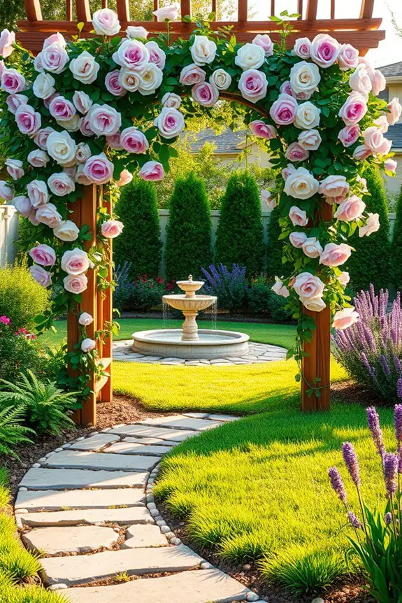 romantic climbing rose garden