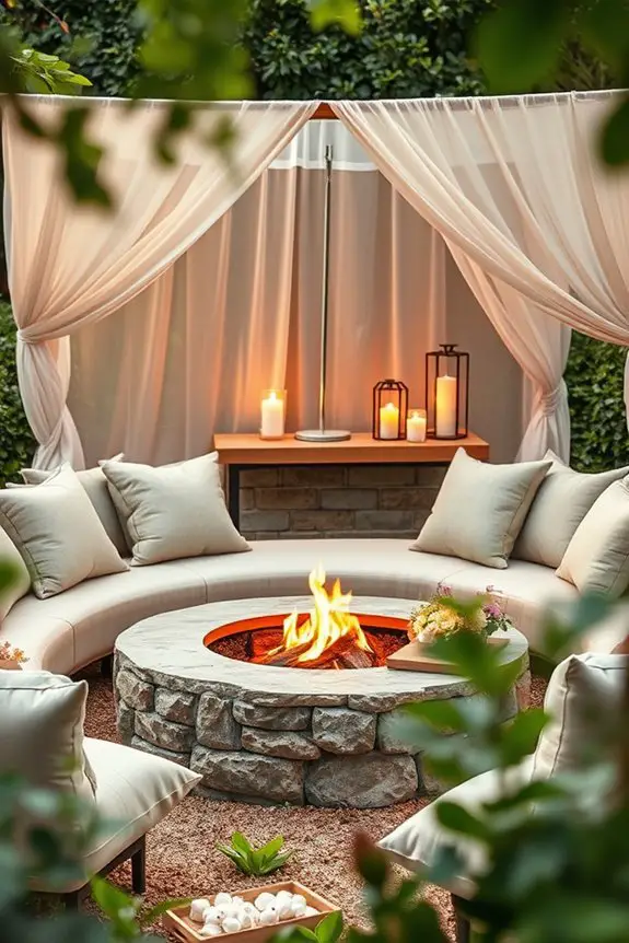romantic fire pit ambiance