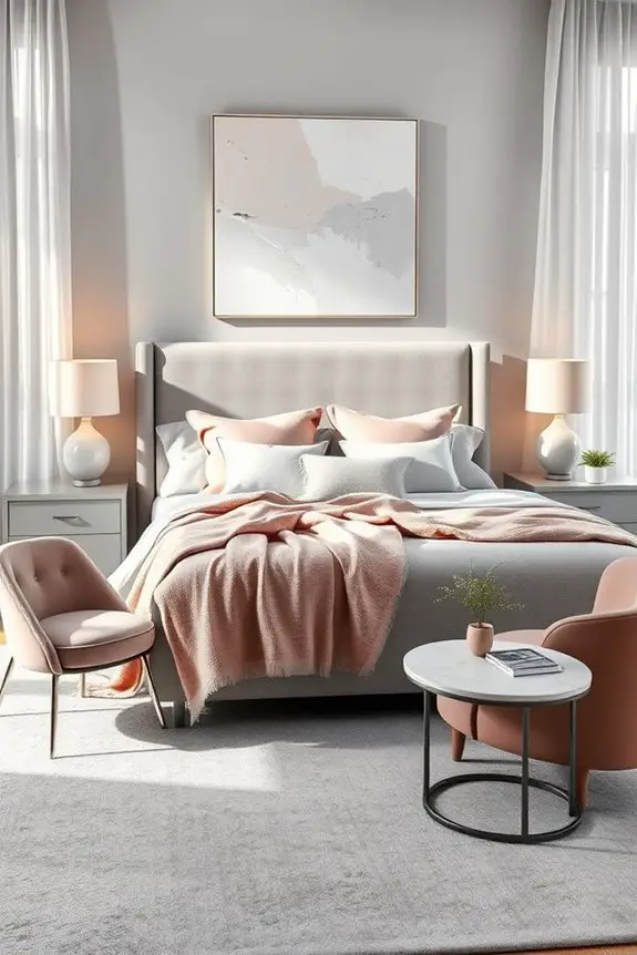 romantic grey and blush retreat