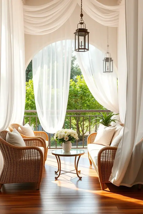 romantic soft balcony drapery