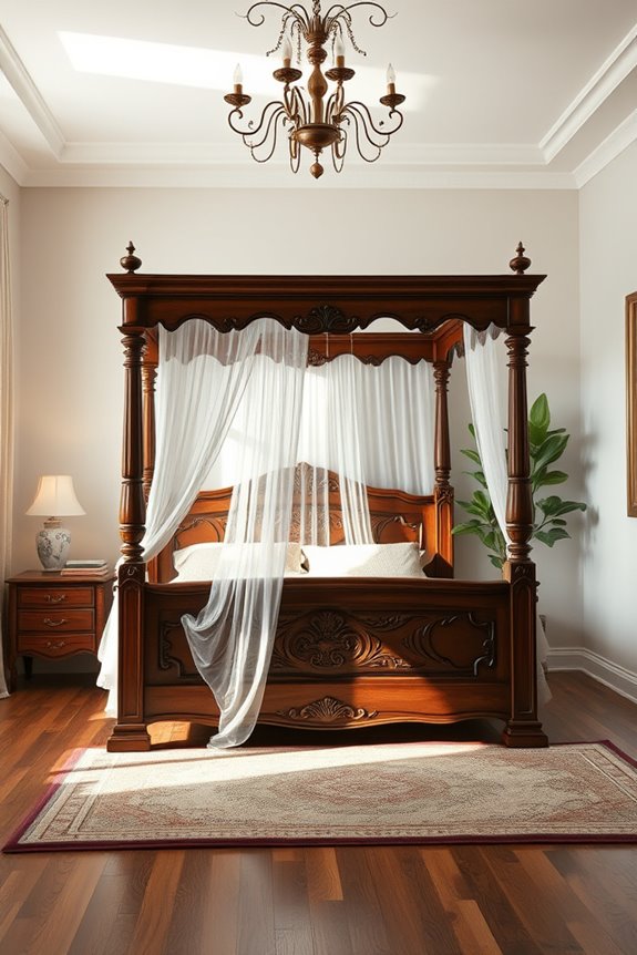 romantic vintage canopy bed