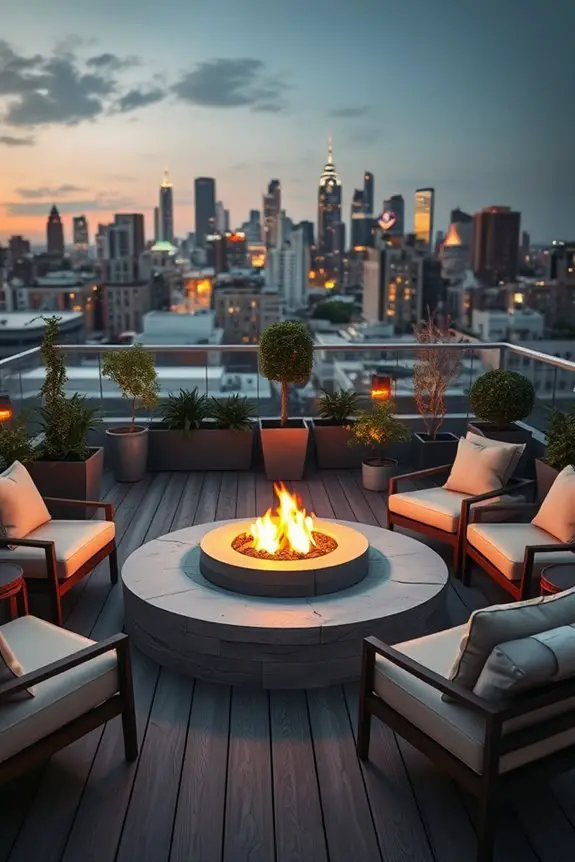 rooftop fire pit oasis