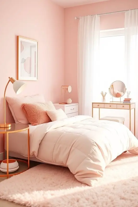 rose gold bedroom elegance