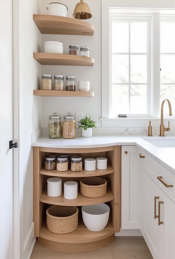 rotating corner tiered storage