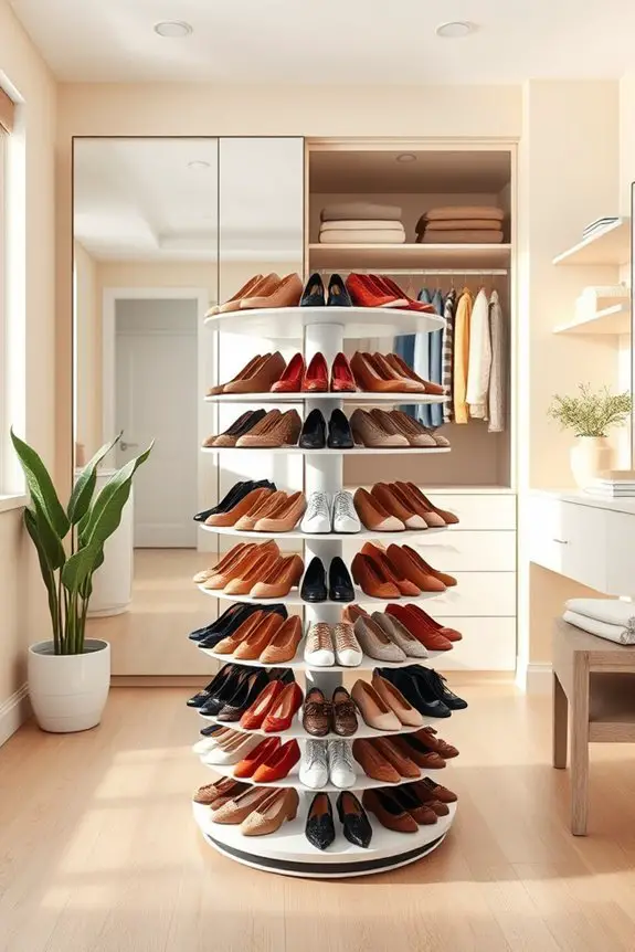 rotating shoe rack solution