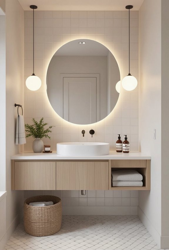 rounded softened vanity countertop edges