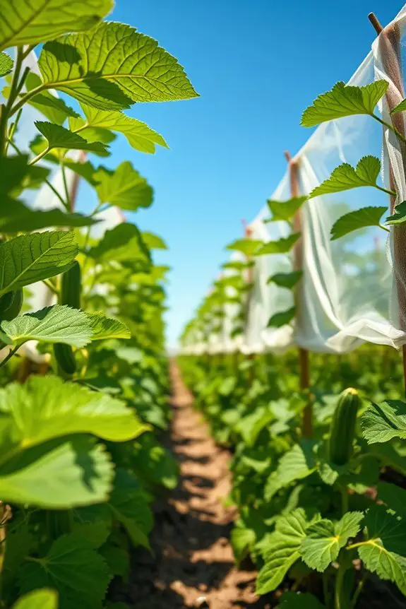 row covers protect cucumbers