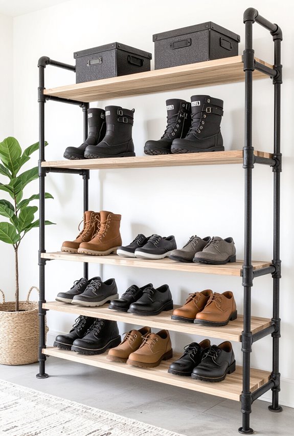 rugged adjustable galvanized boot storage