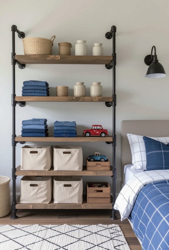 rugged functional industrial shelving