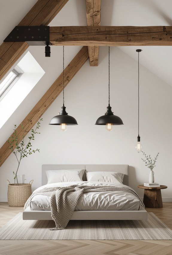 rugged industrial exposed beam lighting