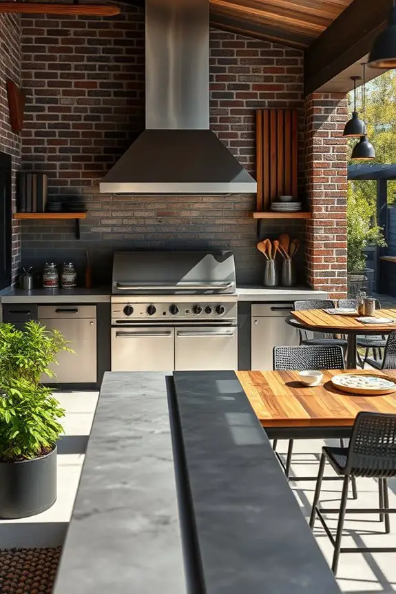 rugged industrial outdoor kitchen
