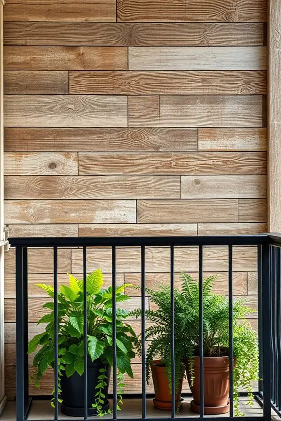 rustic balcony wood effects