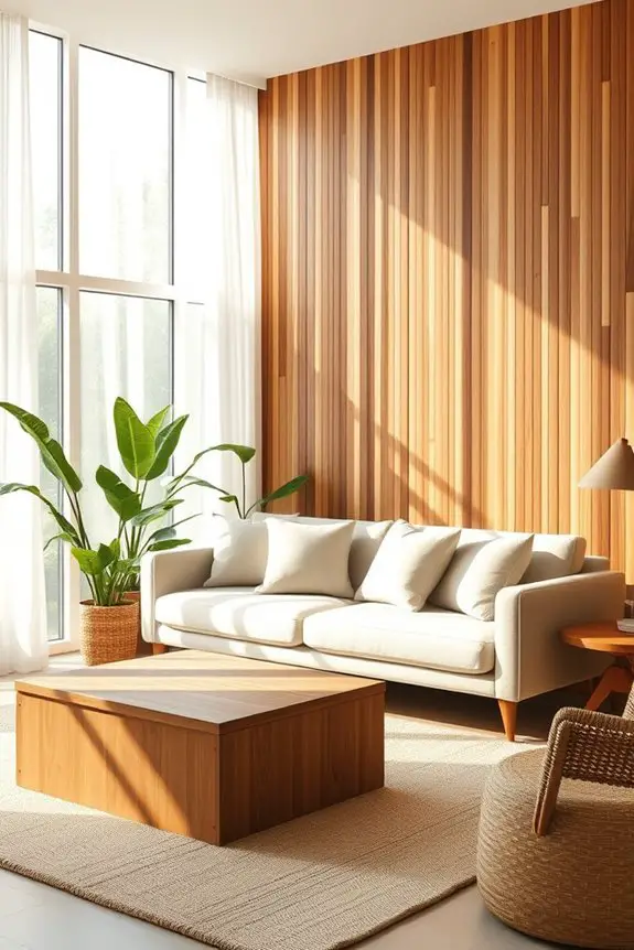rustic bamboo living room panels