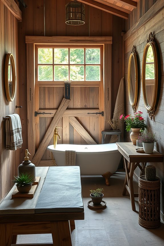 rustic barn bathroom charm