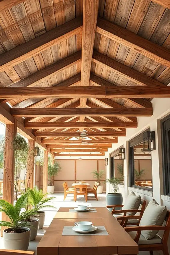 rustic beams create ambiance