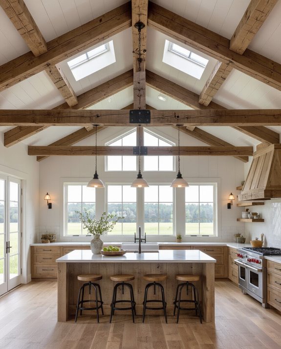 rustic beams enhance warmth