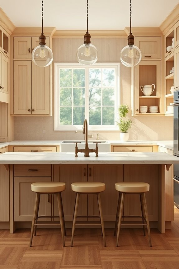 rustic beige farmhouse kitchen