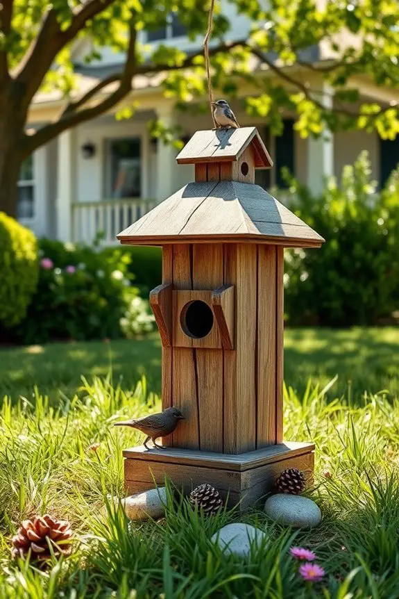 rustic bird feeders charm wildlife