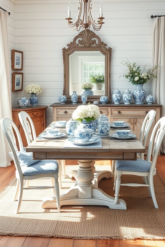 rustic blue and white elegance