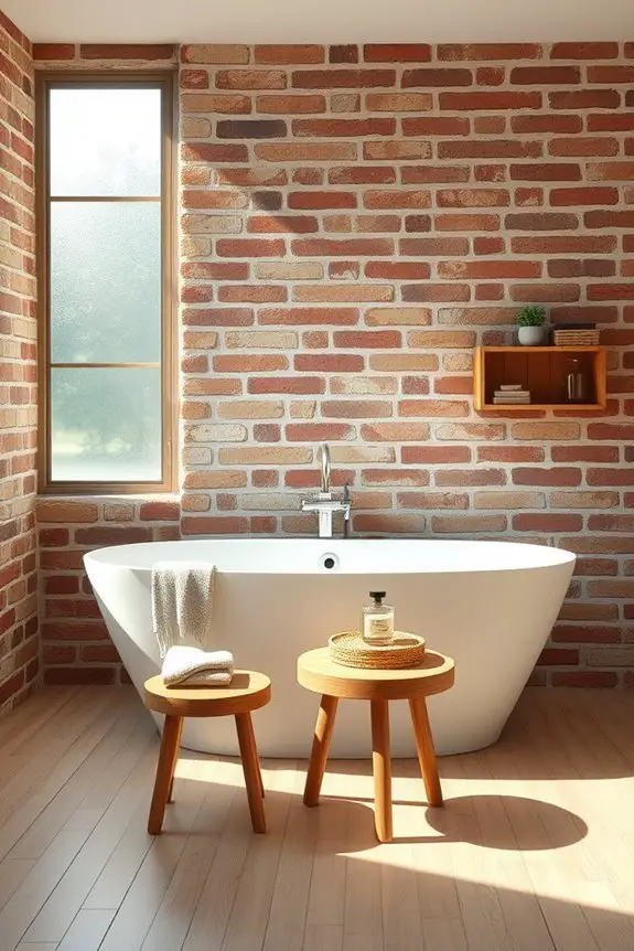 rustic brick bathroom decor