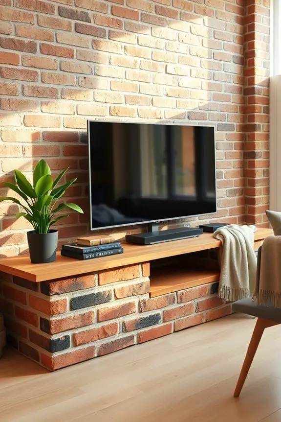rustic brick tv stand