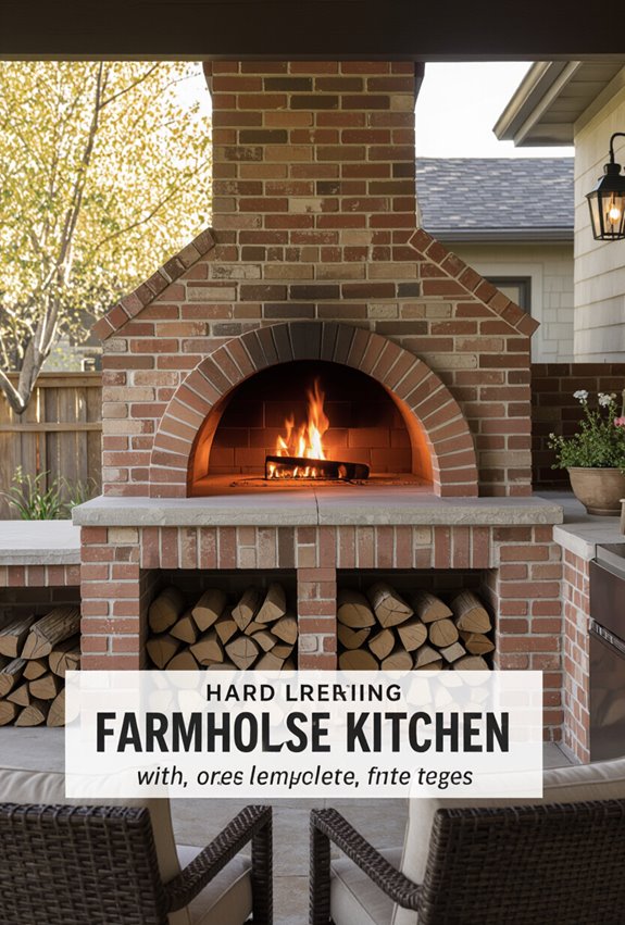 rustic brick wood fired oven