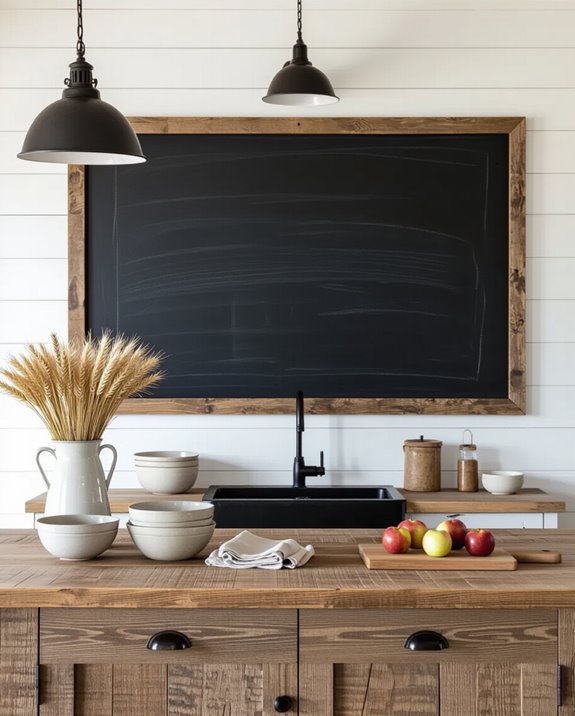 rustic chalkboard menu wall