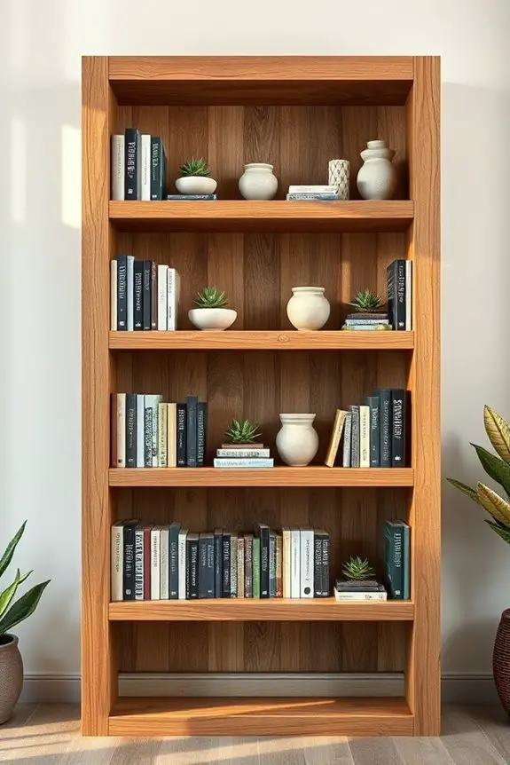 rustic charm bookcase design