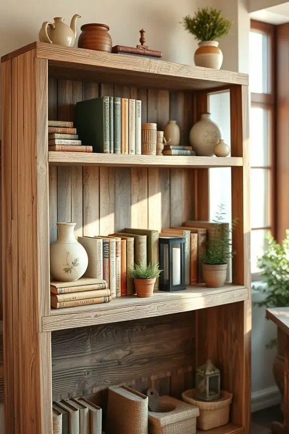 rustic charm bookshelf decor