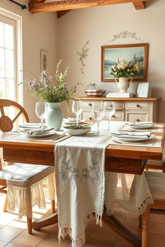 rustic charm dining linens