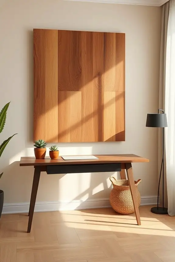 rustic charm enhances workspace