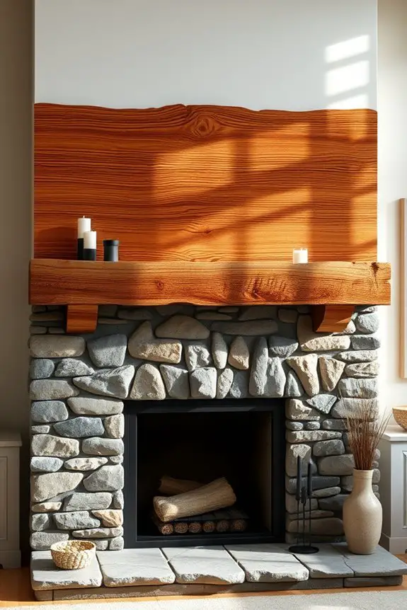 rustic charm fireplace mantel