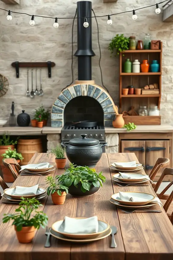 rustic charm for outdoor kitchen