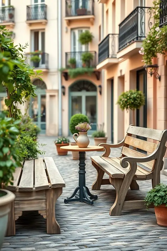 rustic charm outdoor seating