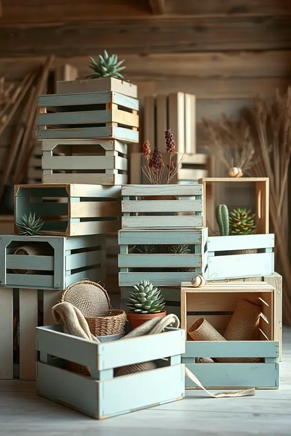 rustic charm with crates