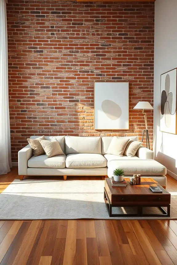rustic charm with exposed brick