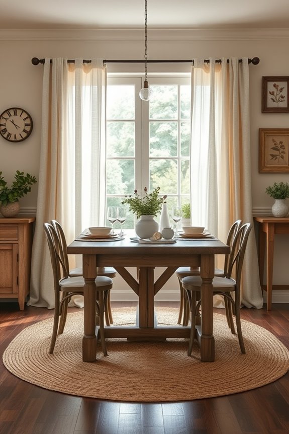 rustic charm with light fabrics