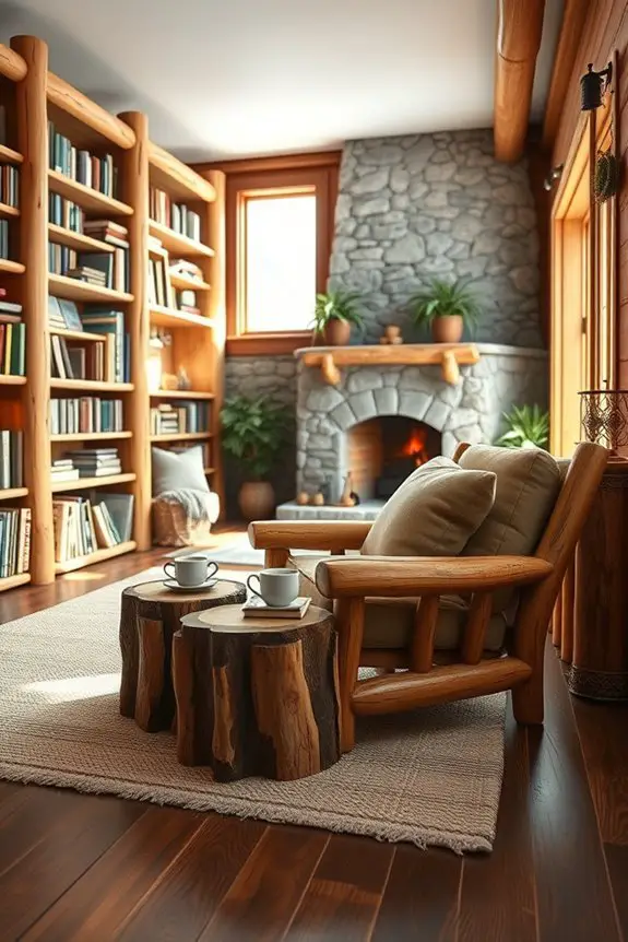rustic charm with log furniture