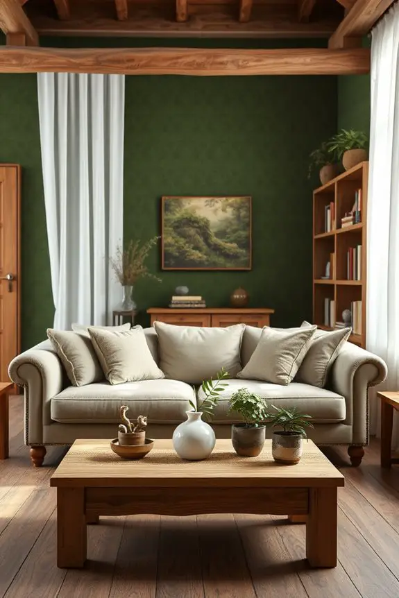rustic charm with olive green