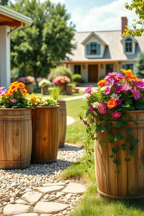 rustic charm with planters